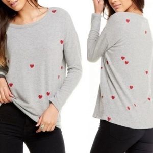 Chaser Tiny Heart Toss Sweater